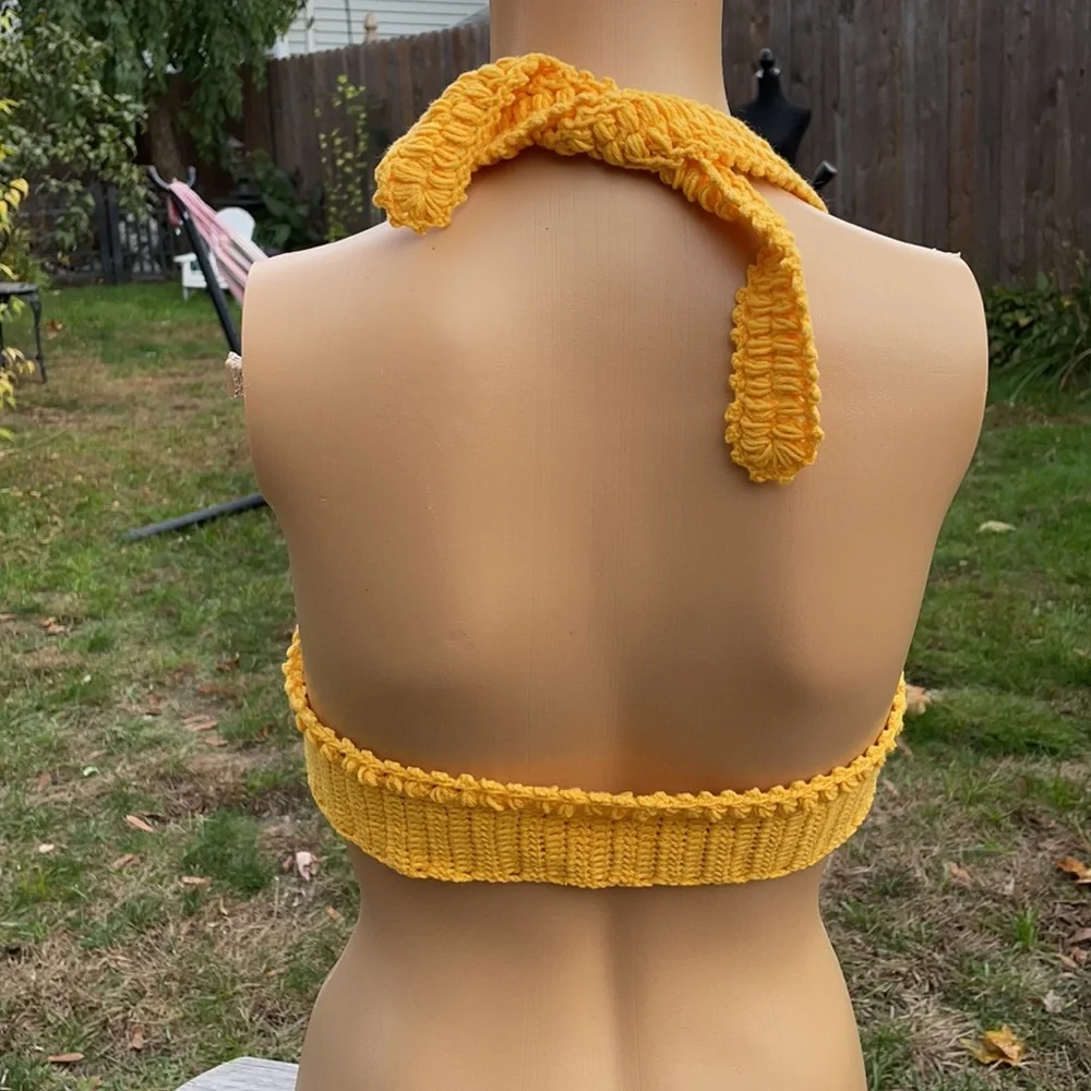 Handmade Crochet Bikini Top 100% Cotton Adjustable M-L-XL